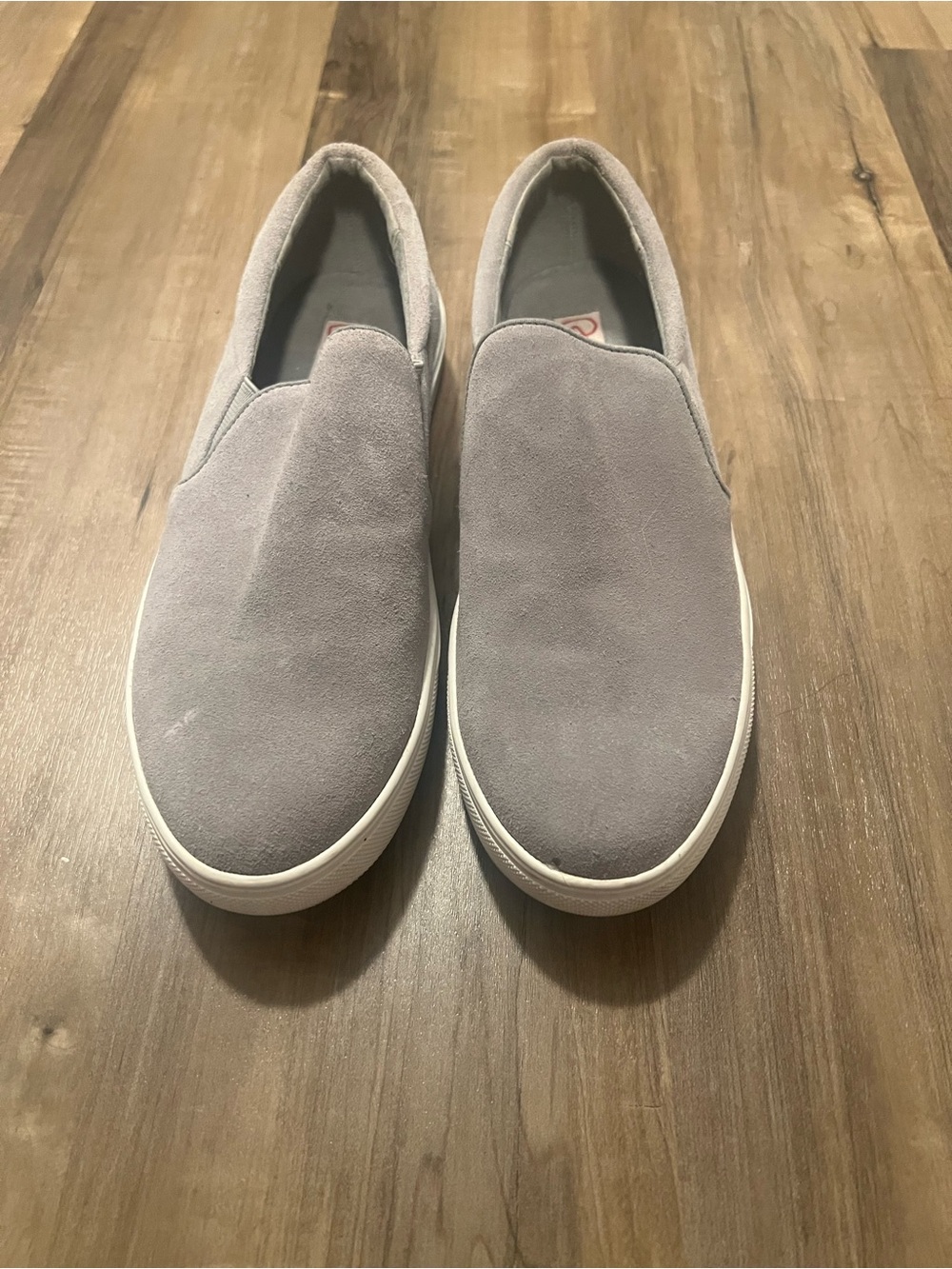 Classic Slip-On Suede Sneakers - Light Gray